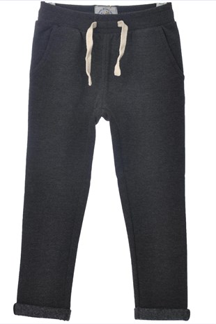 Anthracite Elastic Waist Knitted Sweat Pants|JP 210659