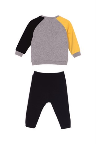 Bebe male yellow printed sweatpantolon suit with sweatshirball - KT 116645