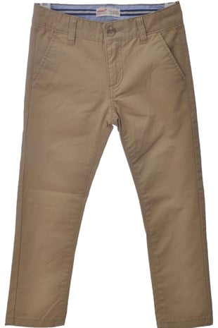 Camel Renkli Pantolon Dokuma 5 Cepli Beli İçten Ayarlanabilir Pantolon Erkek Çocuk |PC 210081