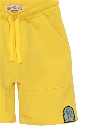 Boys Children Yellow color Wooden Rubber Knitted Shorts | Kc 217917