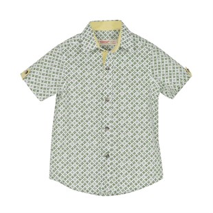 Boys Children Green color Handles Button Detailed Short Sleeve Woven Shirt | GC 216248