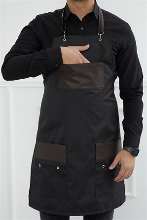 Erkek Mutfak Önlüğü,Siyah - Koyu Kahverengi,MO-8
