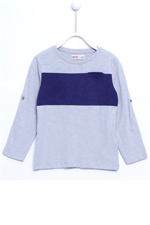 Printed Long Sleeve Knitted T-Shirt|BK 210240-gray