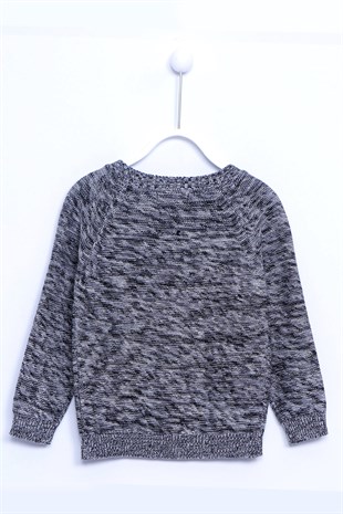Gray Printed Long SleeveKnitwear Sweater|T 210689