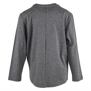 Gray Printed Crew Neck Long Sleeve Boy T-Shirt|BK 314852