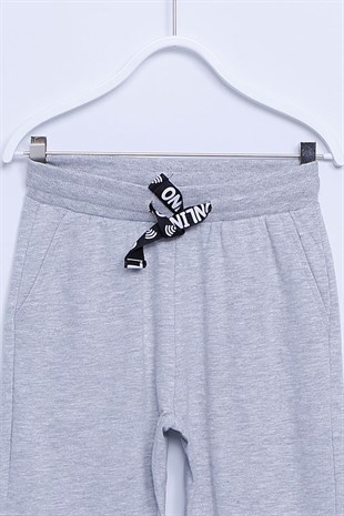 Gray color Sweat Pants Knitted Waist And Elastic Elastic Sweatpants Girl Child |JP-312927