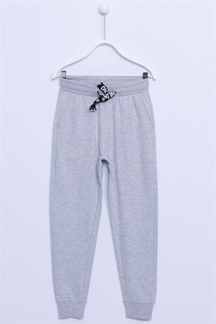 Gray color Sweat Pants Knitted Waist And Elastic Elastic Sweatpants Girl Child |JP-312927