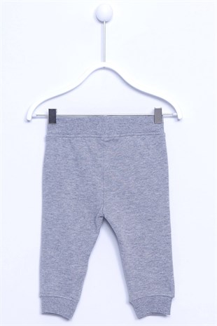Gray color Sweat Trousers Knitted Elastic Legs Drawstring Waist Sweatpants Baby Boy |JP 110547