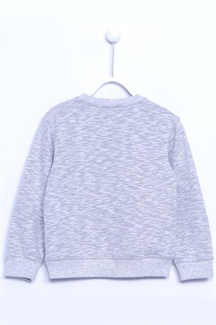 Gray color Sweat Shirt Knitted Long Sleeve Printed Sweatshirt Boy |JS 74337