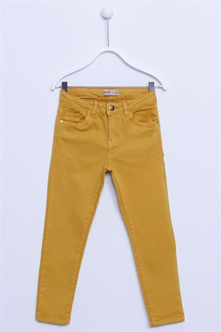 Mustard color Trousers Jeans With Pockets Jeans For Girls Girls |PC-312838