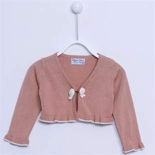 Brown Long Sleeve Frilly Knitwear Bolera|T 31535