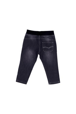 Dark Denim Elastic Waist Drawstring Pocket Jeans|PC 110279