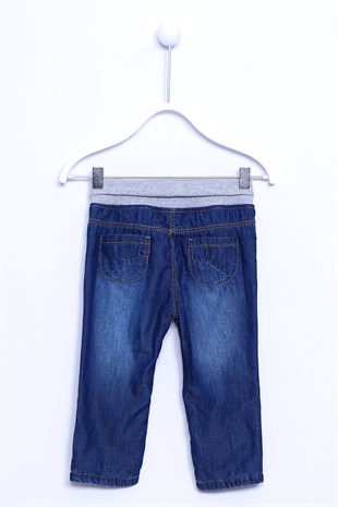 Dark Denim طفل-بناتي Jeans With Elastic Waist |PC 110816