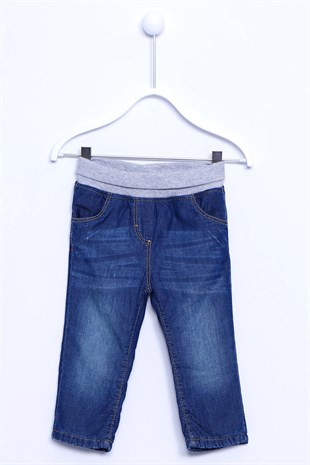 Dark Denim طفل-بناتي Jeans With Elastic Waist |PC 110816