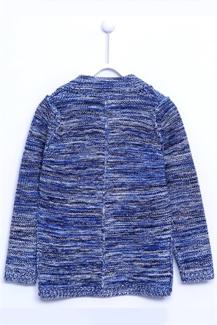 Blue color Cardigan Jacket Collar Front Button Closed Long Sleeve Knitwear Cardigan Boy |T 310239