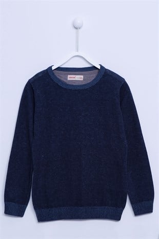 Blue color Sweater Crew Neck Long Sleeve Knitwear Sweater Boy |T-312491