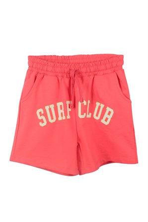 Pink Color Printed Elastic Waist Young Girl Knitted Shorts |SC 319026