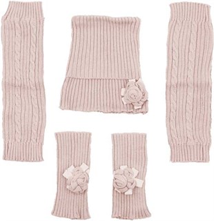 S.Kahve Knitwear Leggings, Collar And Arm Lband Set|!BS 33921