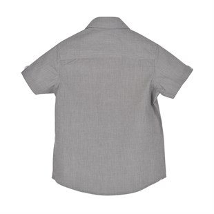 Silversunkids | Boys Children Gray color Handles Button Detailed Short Sleeve Woven Shirt | GC 216266