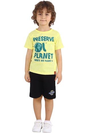 Silversunkids | Boys Childrens yellow printed bicycle collar t-shirt | BK 217923