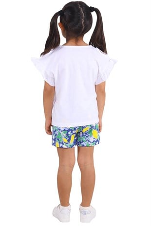 Silversunkids | Girls Children navy blue color Westway Ruffler Detailed Knitted Shorts | SC 217983