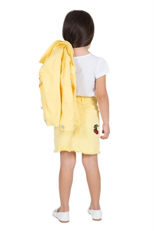 Silversunkids | Kız Çocuk Sarı Renkli Nakışlı  Ceket | CK 215528