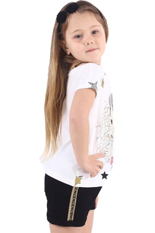 Silversunkids | Girl Kids Black color Wildden Tire Knitted Shorts | SC 217906