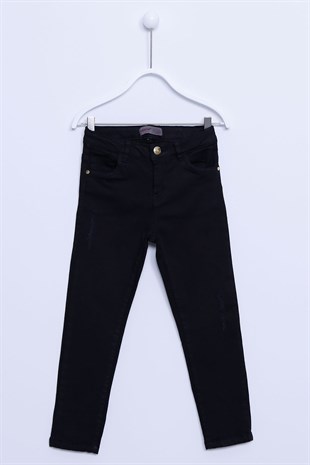 Black Color Trousers Jeans With Pockets Jeans For Girls Girls |PC-312838