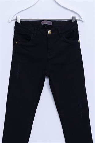 Black Color Trousers Jeans With Pockets Jeans For Girls Girls |PC-312838